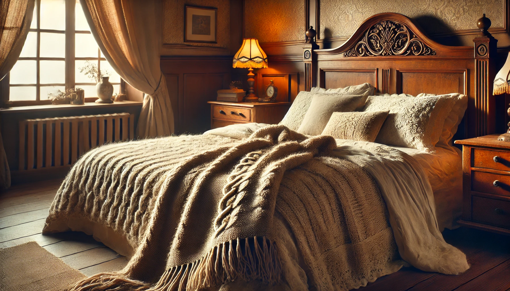 old fashioned wool bed blankets