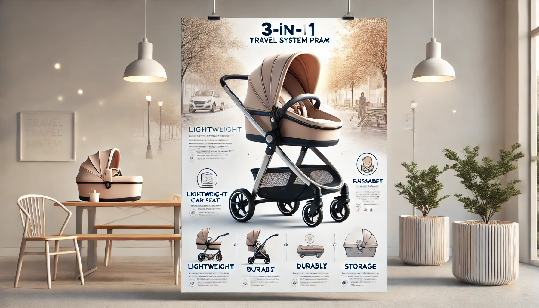 3 in 1 travel system prams